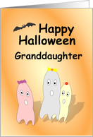 Halloween Girl Ghosts on Orange Background card
