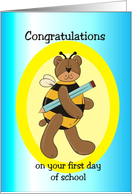 First Day of School Bumble Bear card