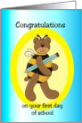 First Day of School Bumble Bear card