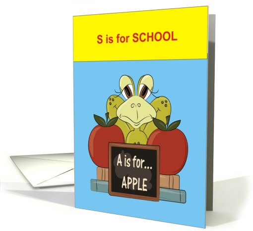 First Day of School Frog and Apples card (656492)