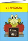 First Day of School Frog and Apples card