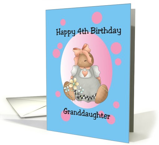 Fourth Birthday Granddaughter card (674039)