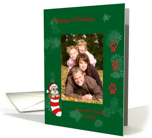 Christmas Photo Card Puppy in Stocking card (849432)