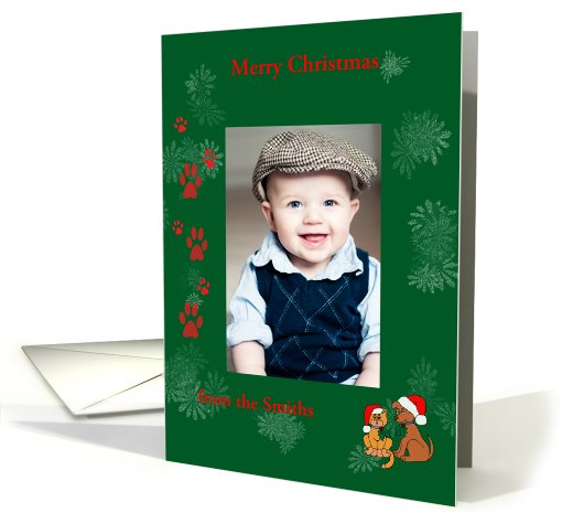 Christmas Photo Card Dog and Cat in Holiday Dress card (849439)