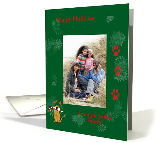 Christmas Photo Card Dog with Candy Cane card (849459)