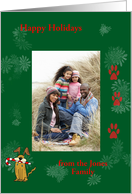Christmas Photo Card Dog with Candy Cane card