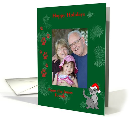 Christmas Photo Card Cat in Santa Hat card (849531)