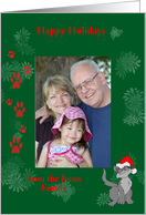 Christmas Photo Card Cat in Santa Hat card