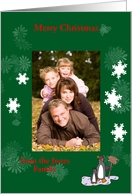 Christmas Photo Card Penquins with Sign card