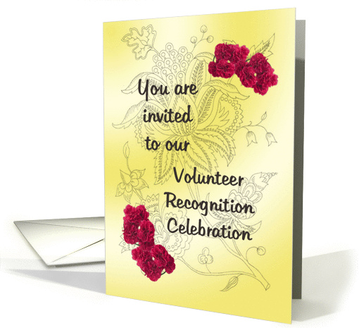 Volunteer Recognition Invitation Red Carnations card (856799)