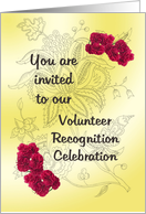 Volunteer Recognition Invitation Red Carnations card