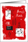 Holiday deco in red - italian card