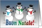 Merry Christmas dancing snowmen-italian card