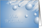 German Christmas, Blue Ornaments card