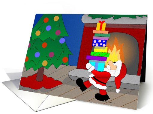 Santa Visits - german card (515606)