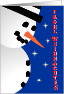 Holiday Snowman - german card