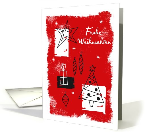 Holiday deco in red - german card (873899)
