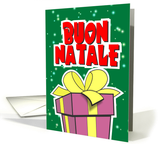 Christmas, Italian, Gidft with Ribbon card (879085)