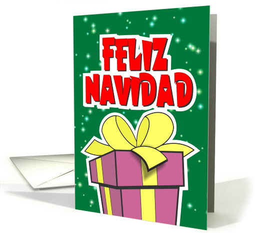 Christmas, Spanish, Gift with Ribbon card (879086)