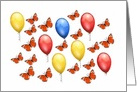 Balloons and Butterflies Blank All Occasion card