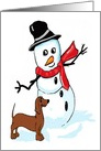 Don’t You Dare Snowman and Dachshund Blank Card