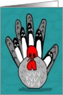 Handprint Whimsical Turkey Thanksgiving Card
