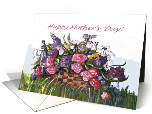 Happy Mother's Day Basket Of Flowers card (588895)