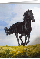 Racing Black Horse Father’s Day Greeting card