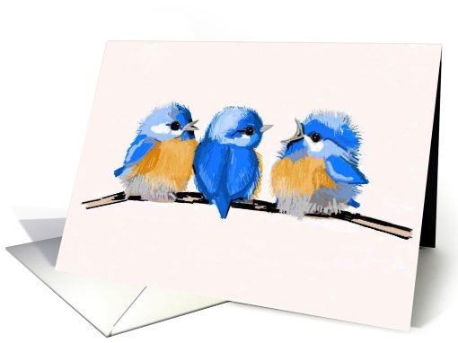 Baby Bluebirds Blank card (630227)