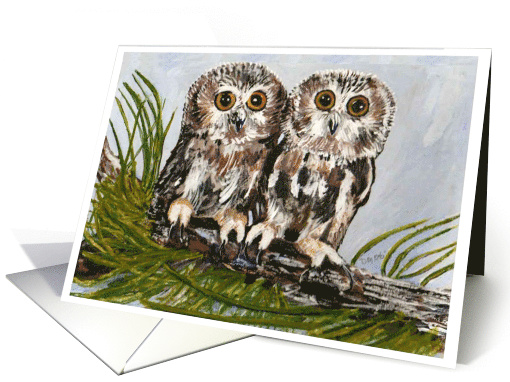 Baby Screech Owls Thinking of You card (726515)