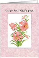 Pink Daylilies Mother’s Day Card