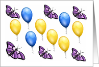 Elegant Balloons and Butterflies Greeting card