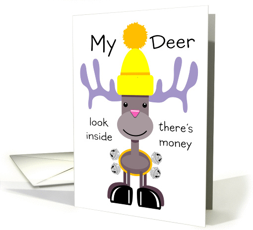 Christmas Money Enclosed Cute Reindeer Bells and Yellow... (1462584)