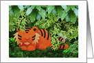 Tiger and a Cute Bee in the Jungle Blank Any Occasion card