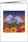 Sunset Dance with Two Hippos Blank Any Occasion card