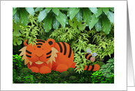 Tiger and a Cute Bee in the Jungle Blank Any Occasion card