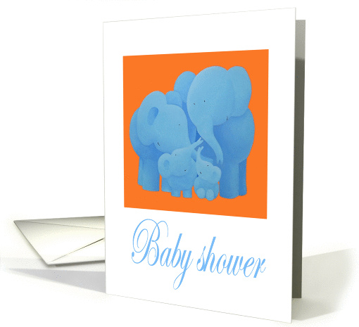 Invitation baby shower elephant family card (1040799)