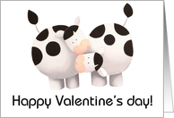 Happy Valentine’s Day with Two Funny Cows in Black and White card