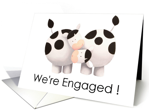 Engaged- Cute cows card (601412)