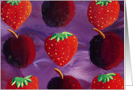 Strawberries and Plum card