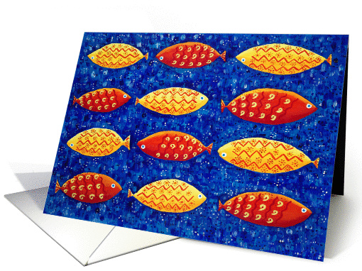 Red and Yellow Fish card (975729)