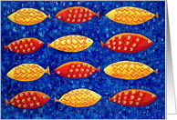 Red and Yellow Fish card