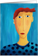 Male head and shoulders portrait card
