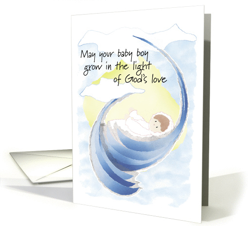 Baby Boy Baptism card (279709)