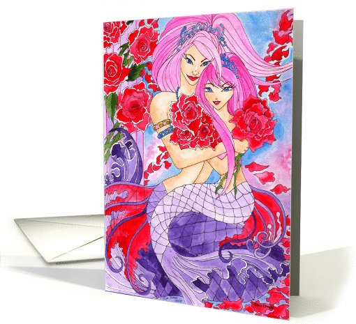 Mermaid Hugs Mother and Daughter card (275363)