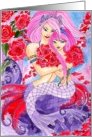 Mermaid Hugs Mother and Daughter card