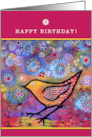 Happy Birthday Magical Yellow Bird card