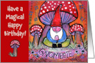 Yoga Gnome Magical Peaceful Happy Birthday card