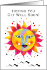 Hoping You Get Well Soon Colorful Whimsical Sun card