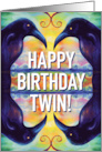 Raven Bird Happy Birthday Twin Brother card